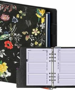 1016-12 A5 Compact Organizer 1 Week Per 2 Paginas 2022-2023-2024 Bloemenzee Zwart Kalpa -Parker Shop 550x543 1