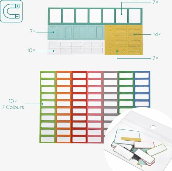 Navaris Magnetische Weekplanner - 40 X 32 Cm - Inclusief 115 Stickers En Stift - Uitwisbare Familieplanner - Magneetbord - Wit 6 Navaris Magnetische Weekplanner - 40 X 32 Cm - Inclusief 115 Stickers En Stift - Uitwisbare Familieplanner - Magneetbord - Wit - Afbeelding 6