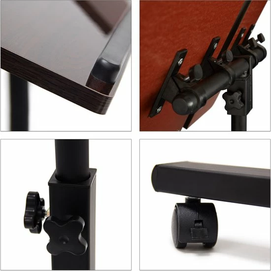 Relaxdays Laptoptafel Op Wieltjes - Hout - Laptopstandaard - Ook Voor Linkshandigen - Zwart 12 Relaxdays Laptoptafel Op Wieltjes - Hout - Laptopstandaard - Ook Voor Linkshandigen - Zwart - Afbeelding 12