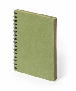 Merkloos Notitieboekje A5 - Notitieboek - Logboek - To Do Lijst - Hardcover - Spiraal - Gelinieerd - 80 Pagina's - Gerecycled Karton - Groen