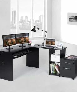 MAZAZU MIRA Home Hoekbureau - Zwart - Laptoptafel - Computerbureau - Bureautafel - Kantoor - 140x120x75 6 MAZAZU MIRA Home Hoekbureau - Zwart - Laptoptafel - Computerbureau - Bureautafel - Kantoor - 140x120x75 -Parker Shop 550x550 173