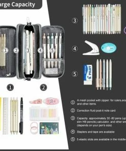 Etui Grote Potlood Case Grote Capaciteit Potlood Tas Draagbare Kantoor Kantoorartikelen Make-up Tas Schoolbenodigdheden Geschikt Voor Midden Middelbare School College Studenten Meisjes Jongens Tiener Opslag Organizer Geschenken (Zwart) -Parker Shop 550x550 184