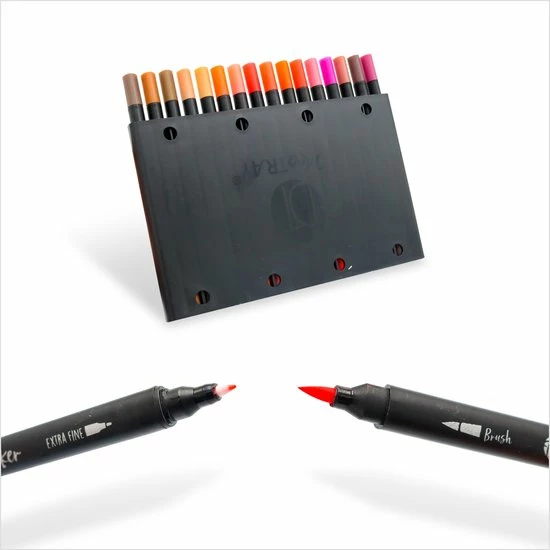 LBB Twinmarkers Rood - 16 Stuks - Professionele Copic Markers - Alcohol Markers - Aquamarkers - Stiften 4 LBB Twinmarkers Rood - 16 Stuks - Professionele Copic Markers - Alcohol Markers - Aquamarkers - Stiften - Afbeelding 4