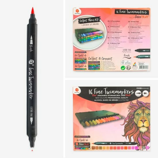LBB Twinmarkers Rood - 16 Stuks - Professionele Copic Markers - Alcohol Markers - Aquamarkers - Stiften 5 LBB Twinmarkers Rood - 16 Stuks - Professionele Copic Markers - Alcohol Markers - Aquamarkers - Stiften - Afbeelding 5