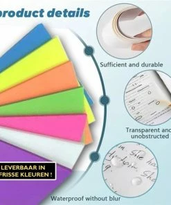Siempre Bien Transparante Sticky Notes Blauw - Doorzichtige Post Its - Notitie Blaadje - Post Its - Waterbestendig - Clear Note - Zelfklevend - Waterbestendig - Herbruikbaar - 50 Stuks -Parker Shop 550x550 235