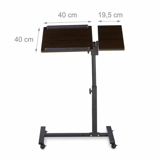 Relaxdays Laptoptafel Op Wieltjes - Hout - Laptopstandaard - Ook Voor Linkshandigen - Zwart 8 Relaxdays Laptoptafel Op Wieltjes - Hout - Laptopstandaard - Ook Voor Linkshandigen - Zwart - Afbeelding 8