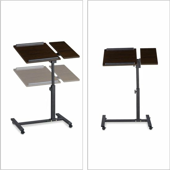 Relaxdays Laptoptafel Op Wieltjes - Hout - Laptopstandaard - Ook Voor Linkshandigen - Zwart 13 Relaxdays Laptoptafel Op Wieltjes - Hout - Laptopstandaard - Ook Voor Linkshandigen - Zwart - Afbeelding 13