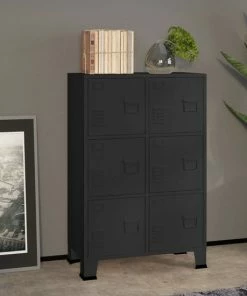 VidaXL Archiefkast Industrieel 75x40x115 Cm Metaal Zwart -Parker Shop 550x550 354