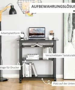 HOMCOM Op Wielen Bureau Computertafel Bureau Werktafel Met Glazen Aflegvlak Zwart 920-015 20 HOMCOM Op Wielen Bureau Computertafel Bureau Werktafel Met Glazen Aflegvlak Zwart 920-015 -Parker Shop 550x550 36