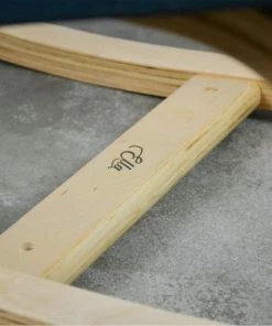 Ella® Kniestoel - Ergochair - Ergonomische Werkkruk En Bureaustoel - Werkkruk - Max 130kg - Naturel Hout, Blauw Linnen -Parker Shop 550x550 431