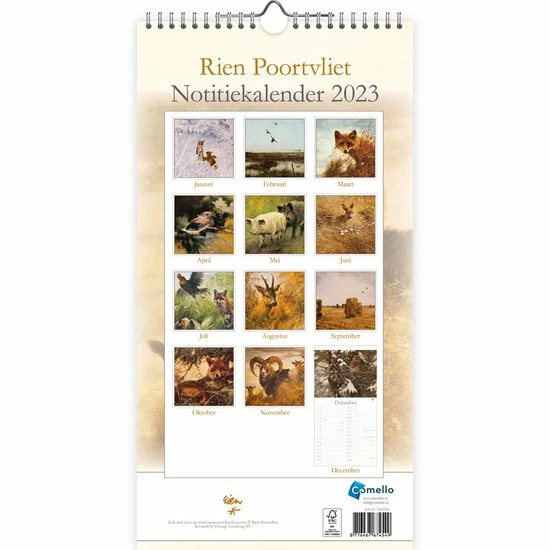Comello Rien Poortvliet Maand Notitiekalender - 2023 - Bok 2 Comello Rien Poortvliet Maand Notitiekalender - 2023 - Bok - Afbeelding 2