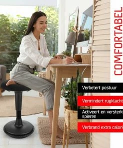 Dynaseat Ergonomische Wiebelkruk – Hoogte 45-65 Cm Voor Normale Bureau's– Bureaukruk – Kruk – Balanskruk – In Hoogte Verstelbaar – ∅33cm – Zwart -Parker Shop 550x550 502