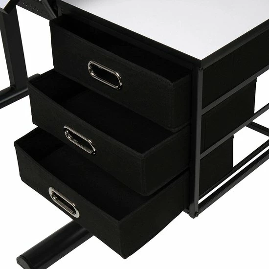 Trend24 - Schrijftafel - Tekentafel - Bureau - Met Kruk - Verstelbaar - Opbergruimte - Zwart - Wit 3 Trend24 - Schrijftafel - Tekentafel - Bureau - Met Kruk - Verstelbaar - Opbergruimte - Zwart - Wit - Afbeelding 3