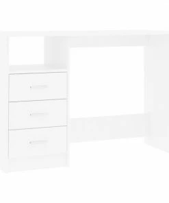 VidaXL Bureau Met Lades 110x50x76 Cm Spaanplaat Wit -Parker Shop 550x550 521