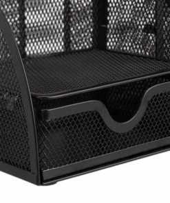 Relaxdays Pennenbak 6 Vakken - Bureau Organizer - Gaas - Metaal - Bureaustandaard - Mesh - Zwart -Parker Shop 550x550 534