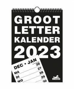 Hobbit Grootletter Weekkalender 2023 (A4 Formaat) Zwart - Kalender Voor Slechtzienden