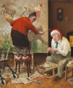 Art Revisited Kerst Kaarten - Marius Van Dokkum Ho,ho, Ho.../ Wakker Blijven! -Parker Shop 550x550 543