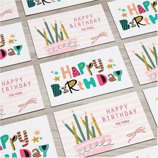 SUNMOOL Wenskaarten - Happy Birthday - Verjaardag - 10x15cm - Gevouwen Kaarten Met Enveloppen - 36 Stuks 4 SUNMOOL Wenskaarten - Happy Birthday - Verjaardag - 10x15cm - Gevouwen Kaarten Met Enveloppen - 36 Stuks - Afbeelding 4