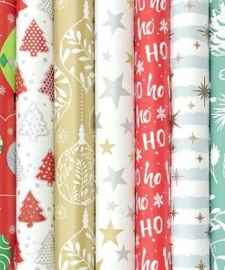 Hoomark Kerstmis Kerstpapier - Cadeaupapier - Inpakpapier Voor Kerstmis - K649 - 2 Meter X 70 Cm - 7 Rollen