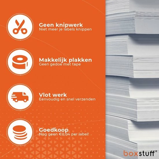 Boxstuff A4 Stickervellen - Ordner Etiketten Stickers - Geschikt Inktjet En Laser Printers - 6 Per Vel - 210x49,4MM 3 Boxstuff A4 Stickervellen - Ordner Etiketten Stickers - Geschikt Inktjet En Laser Printers - 6 Per Vel - 210x49,4MM - Afbeelding 3