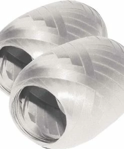 Merkloos 2x Inpaklint Krullint Decoratielint Cadeaulint Sierlint - Wit - 20m X 5mm - Gratis Verzonden