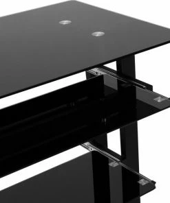 HOMCOM Op Wielen Bureau Computertafel Bureau Werktafel Met Glazen Aflegvlak Zwart 920-015 16 HOMCOM Op Wielen Bureau Computertafel Bureau Werktafel Met Glazen Aflegvlak Zwart 920-015 -Parker Shop 550x552 1