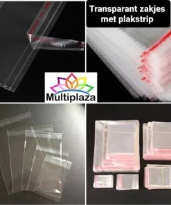 Cellofaan Zakjes 4x4 Cm Met Plakstrip "Multiplaza" 50 Stuks - Verpakking Materiaal - Hersluitbaar - Kado Verkoopverpakking - Kleine Producten - Sieraden