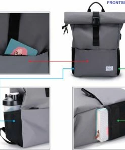 Caliyo Massi Miliano Roll-top Rugzak Unisex 15.6"inch Grijs - (3015-25) - 9 Caliyo Massi Miliano Roll-top Rugzak Unisex 15.6"inch Grijs - (3015-25) - -Parker Shop 550x558