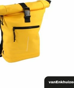 Van Enkhuizen VanEnkhuizen Rolltop Rugzak Met Laptopvak 15,6 Inch - 20 Liter - Waterafstotend En Thermo Materiaal - Geel