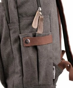 Yakfield - Rugzak - 20 Liter – Casual Model - Kado - Heren - Geschikt Voor Laptop - Handbagage- Schooltas - Zwart Antraciet Grijs- Vintage Canvas Katoen – Heren En Dames - 44 X 30 X 15 Cm - Pukkel -Parker Shop 550x574 2