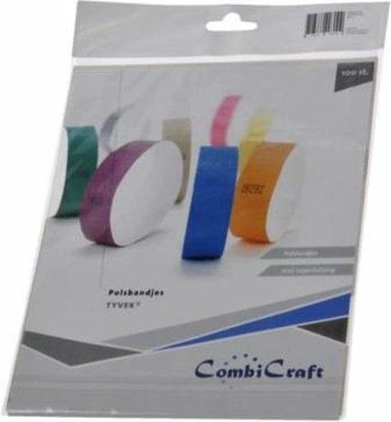 CombiCraft Blanco Tyvek Polsbandjes Zilver - 100 Stuks 5 CombiCraft Blanco Tyvek Polsbandjes Zilver - 100 Stuks - Afbeelding 5