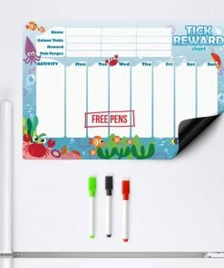 CKB Ltd - Familieagenda Planbord Weekplanner Familie Kalender Beloningssysteem Week Agenda White Bord Magnetisch Voor Kinderen - Ocean Creatures -Parker Shop 550x596 4