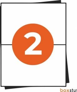 Boxstuff A4 Stickervellen - Verzend Etiketten Stickers - Geschikt Inktjet En Laser Printers - 2 Per Vel - 210x148MM