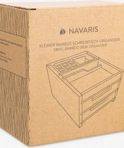 Navaris Bamboe Bureau-organizer 2 Lades - Desk Organizer Bamboe Klein - Pennenbak Met Lades - Opbergen Van Bureau-accessoires En Make-up -Parker Shop 550x603 1