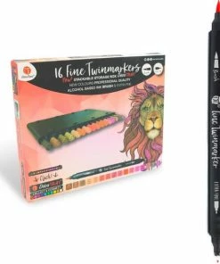 LBB Twinmarkers Rood - 16 Stuks - Professionele Copic Markers - Alcohol Markers - Aquamarkers - Stiften