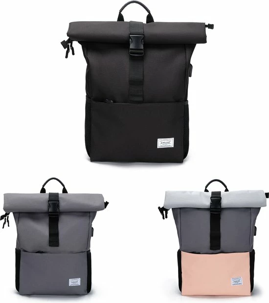 Caliyo Massi Miliano Roll-top Rugzak Unisex 15.6"inch Grijs - (3015-25) - 7 Caliyo Massi Miliano Roll-top Rugzak Unisex 15.6"inch Grijs - (3015-25) - - Afbeelding 7