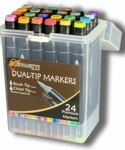 Hephaestus Essentials. ℋephaestus ℰssentials - 24 Premium Dual-tip Markers - Dubbele Markeer Stift