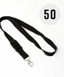 Merkloos Zwart Keycord, 50 Stuks