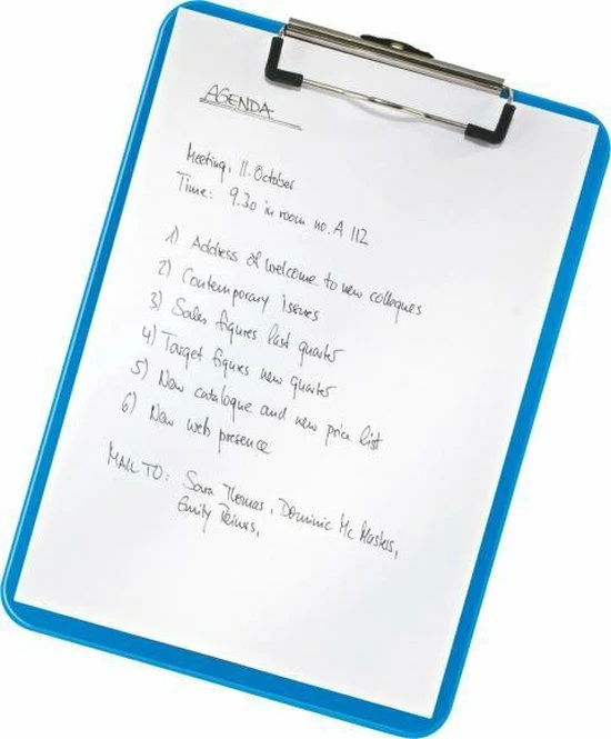 Leitz WOW Kunststof A4 Klembord Met Ophanghaakje - Capaciteit Tot 75 Vel - Blauw 2 Leitz WOW Kunststof A4 Klembord Met Ophanghaakje - Capaciteit Tot 75 Vel - Blauw - Afbeelding 2