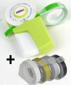 DESQ® SET Lettertang Met 78 Verschillend Karakters & Pak Tapes| Emoticons | Incl. 3mtr Tape | Hoofdletters En Kleine Letters