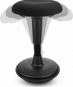 Dynaseat Ergonomische Wiebelkruk – Hoogte 45-65 Cm Voor Normale Bureau's– Bureaukruk – Kruk – Balanskruk – In Hoogte Verstelbaar – ∅33cm – Zwart