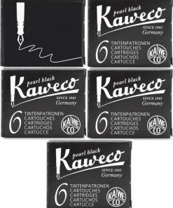 Kaweco Vulpen Vullingen 5 Doosjes Zwart, Pearl Black