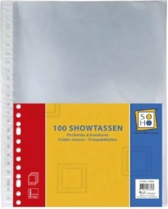 Soho Showtassen 23-rings A4 Transparant 100 Stuks 2 Soho Showtassen 23-rings A4 Transparant 100 Stuks - Afbeelding 2