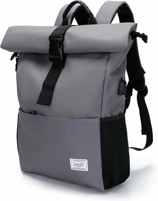 Caliyo Massi Miliano Roll-top Rugzak Unisex 15.6"inch Grijs - (3015-25) - 1 Caliyo Massi Miliano Roll-top Rugzak Unisex 15.6"inch Grijs - (3015-25) -
