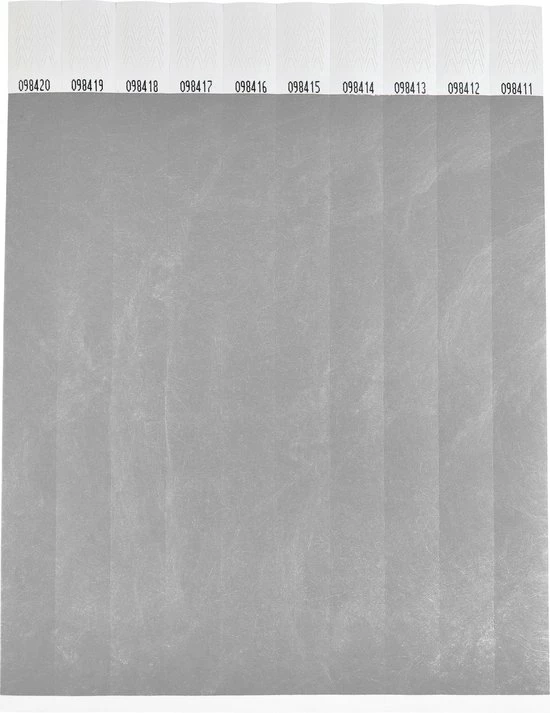 CombiCraft Blanco Tyvek Polsbandjes Zilver - 100 Stuks 2 CombiCraft Blanco Tyvek Polsbandjes Zilver - 100 Stuks - Afbeelding 2