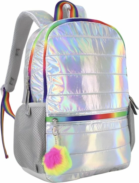 Het Betere Merk Schooltas - Rugzak Meisje - Rugzak Jongens - Rugtas - 44 X 29 X 14 Cm - Zilver - Schooltas Voor Meisjes - Tas 1 Het Betere Merk Schooltas - Rugzak Meisje - Rugzak Jongens - Rugtas - 44 X 29 X 14 Cm - Zilver - Schooltas Voor Meisjes - Tas