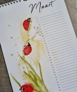 Aquarelle Verjaardagskalender - Rosanna Feikens 'Liefde Voor Bloemen' 24 Aquarelle Verjaardagskalender - Rosanna Feikens 'Liefde Voor Bloemen' -Parker Shop 550x733 19