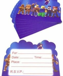 ProductGoods - 10 Stuks Verjaardag Uitnodigingskaartjes Roblox- Uitnodigingskaarten Roblox - Verjaardagsfeest - Themafeest - Kinderfeestje - Invulbaar - Roblox - Kinderen
