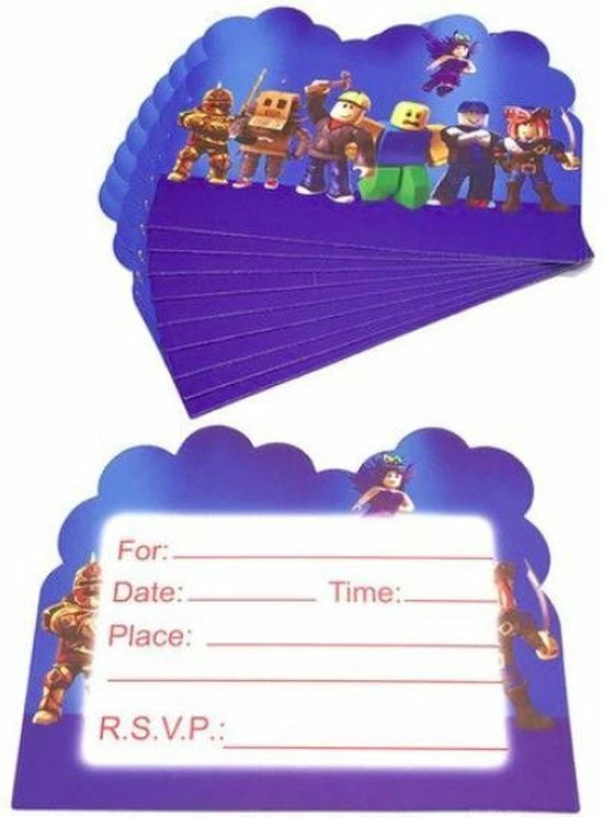 ProductGoods - 10 Stuks Verjaardag Uitnodigingskaartjes Roblox- Uitnodigingskaarten Roblox - Verjaardagsfeest - Themafeest - Kinderfeestje - Invulbaar - Roblox - Kinderen 1 ProductGoods - 10 Stuks Verjaardag Uitnodigingskaartjes Roblox- Uitnodigingskaarten Roblox - Verjaardagsfeest - Themafeest - Kinderfeestje - Invulbaar - Roblox - Kinderen