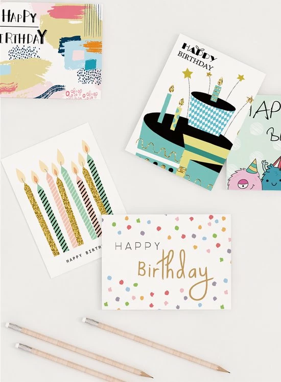 SUNMOOL Wenskaarten - Happy Birthday - Verjaardag - 10x15cm - Gevouwen Kaarten Met Enveloppen - 36 Stuks 3 SUNMOOL Wenskaarten - Happy Birthday - Verjaardag - 10x15cm - Gevouwen Kaarten Met Enveloppen - 36 Stuks - Afbeelding 3